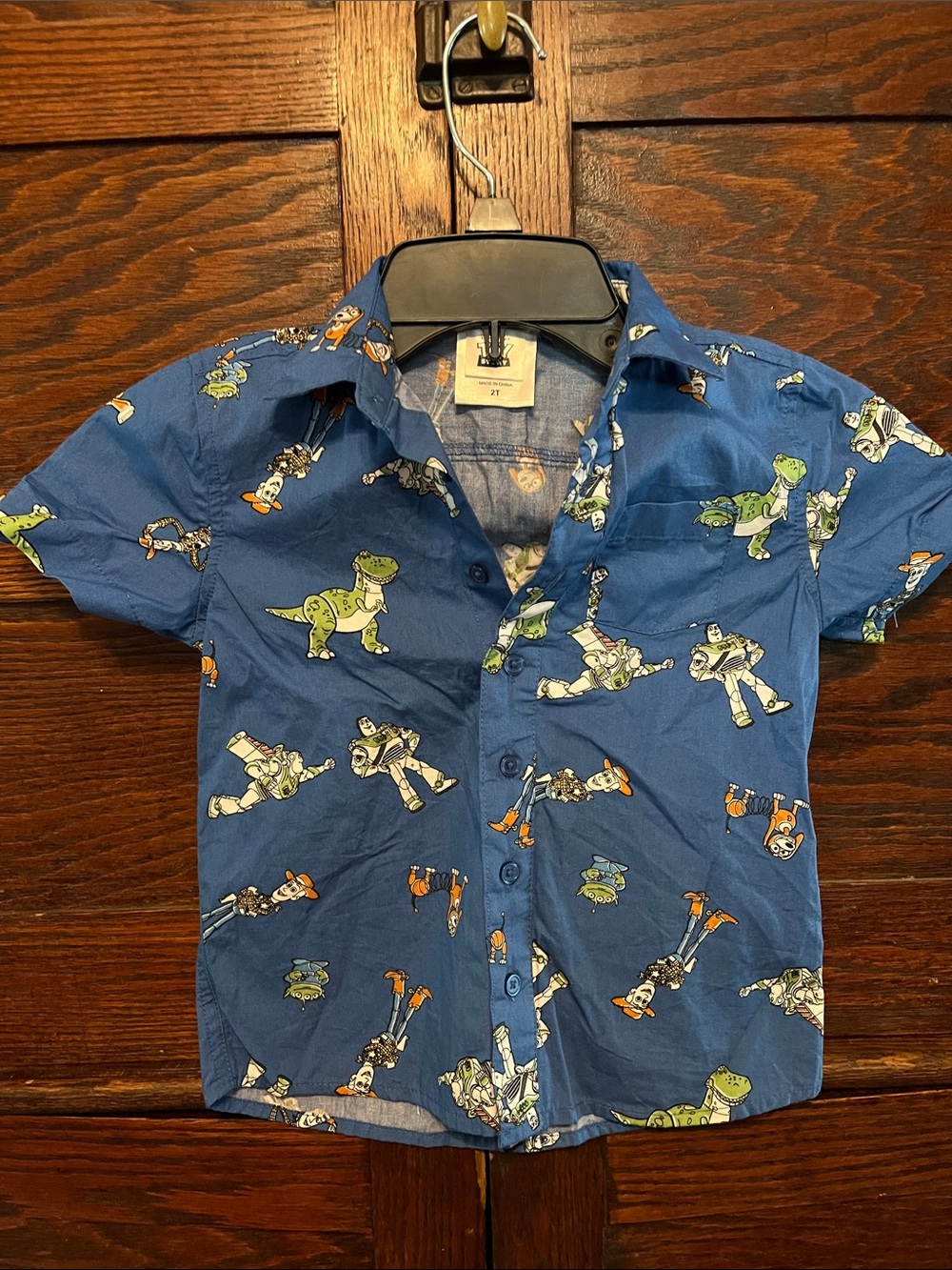 Disney Blue Short-Sleeve Toy Story Button-Down Shirt